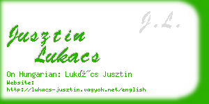 jusztin lukacs business card